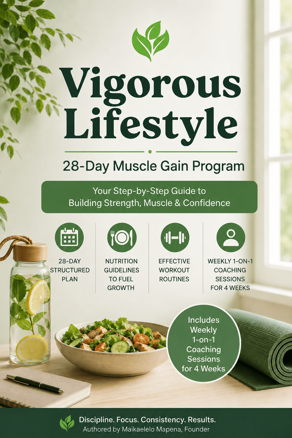28-Day Muscle Gain Program (Beginner-Friendly) - E-Book - Vigorous Lifestyle