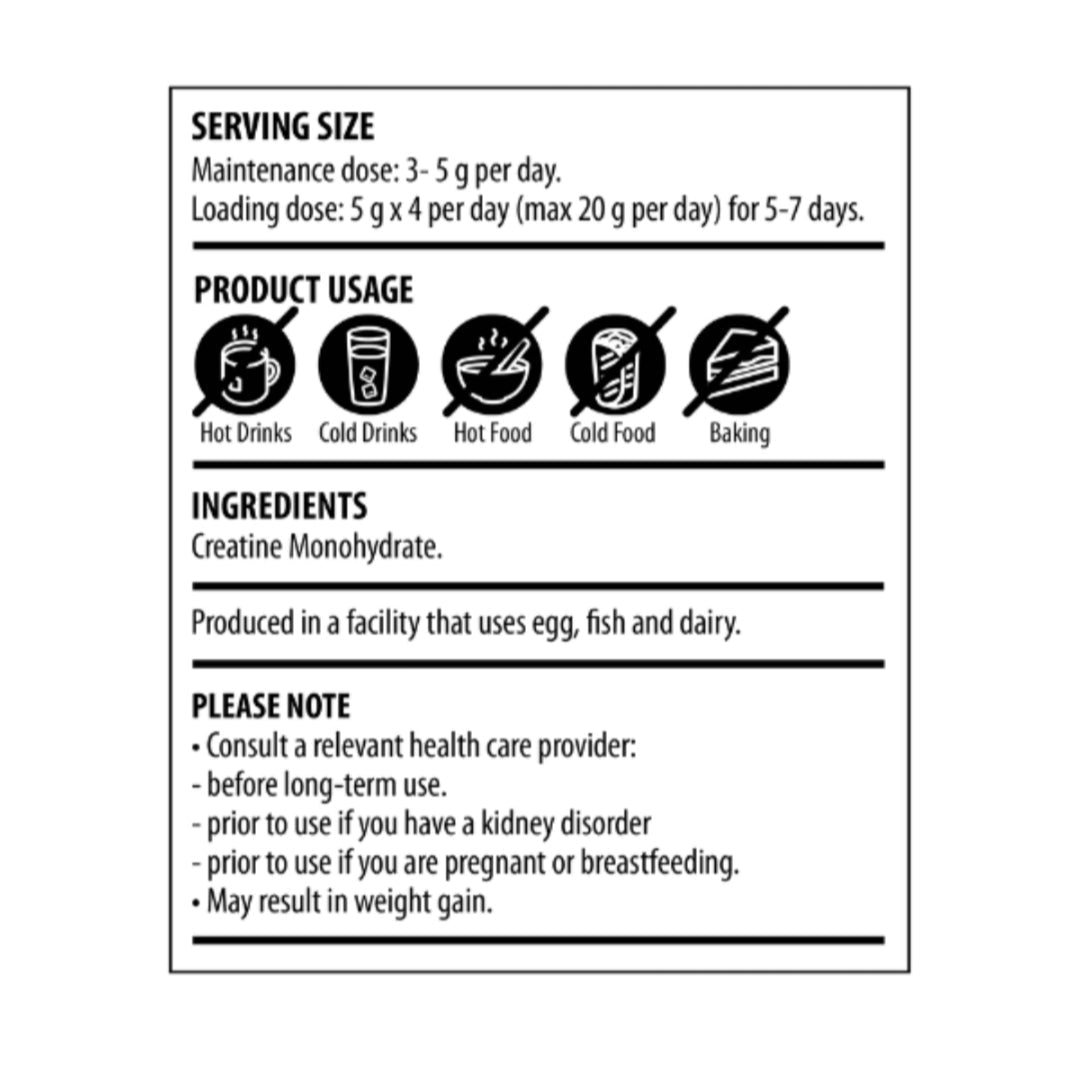 The Harvest Table Pure Creatine Powder 200g Pouch - Vigorous Lifestyle