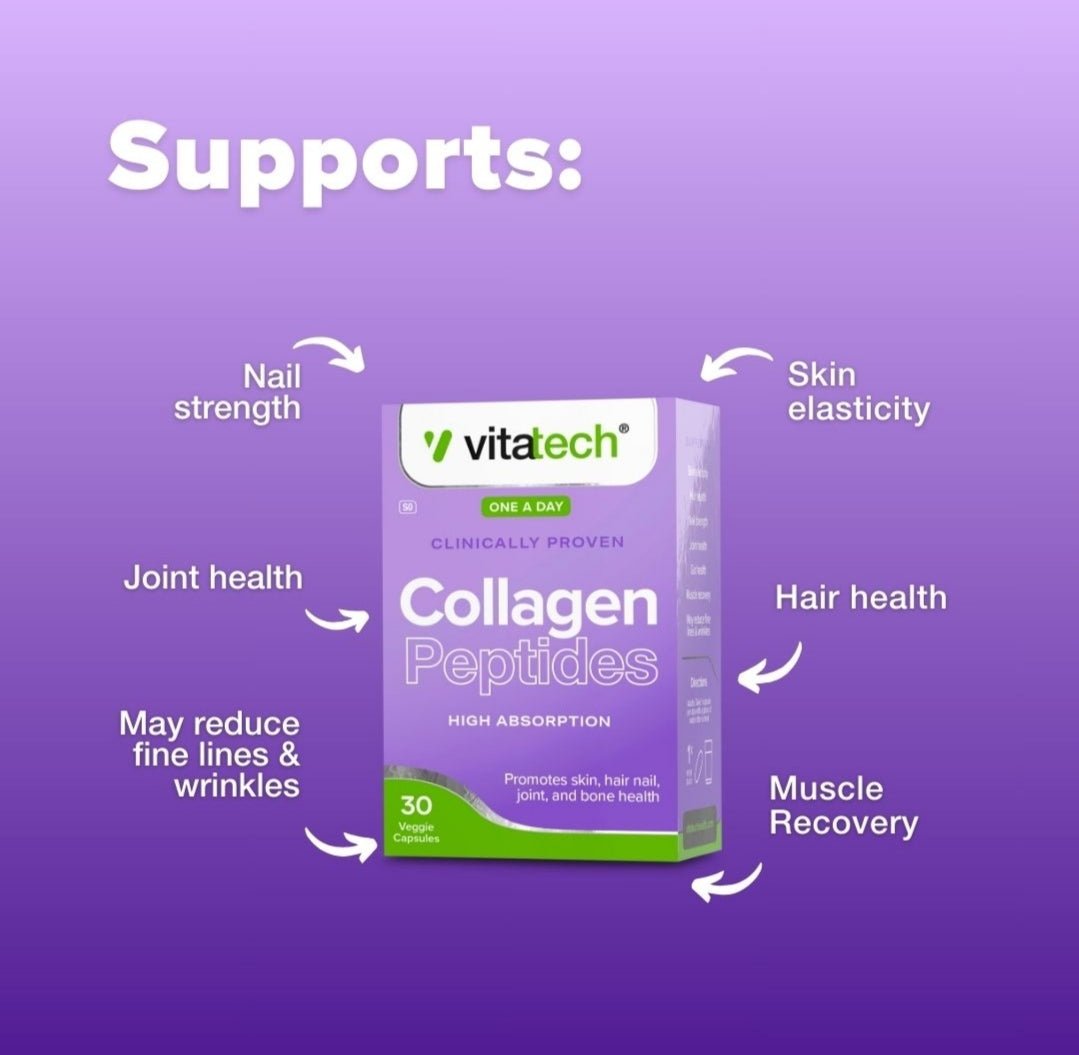 Vitatech Collagen Peptides 30 Capsules - Vigorous Lifestyle